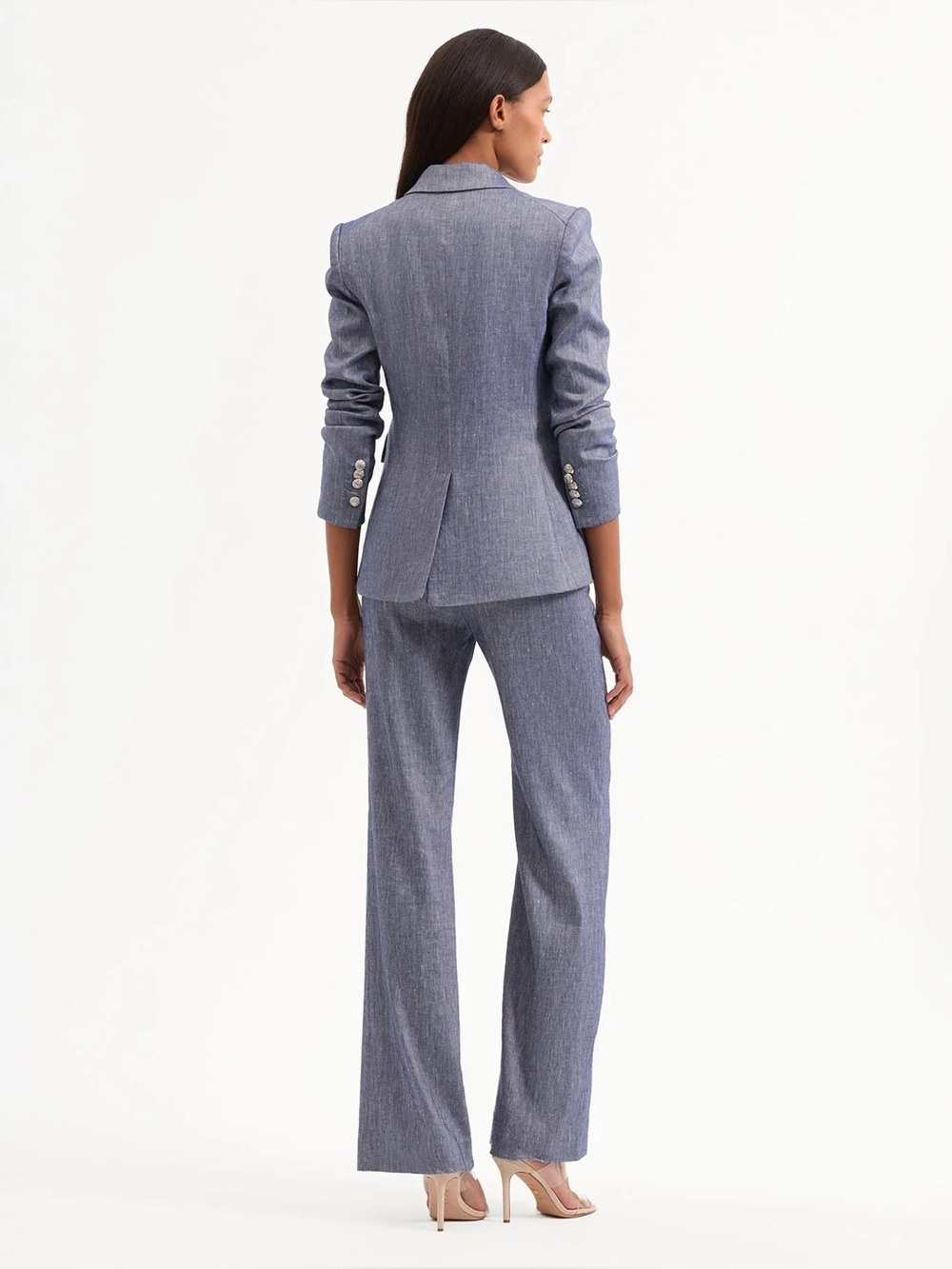 Veronica Beard Miller Dickey Jacket Blazer Blue Melange Double Breasted Size 0 - Picture 9 of 9